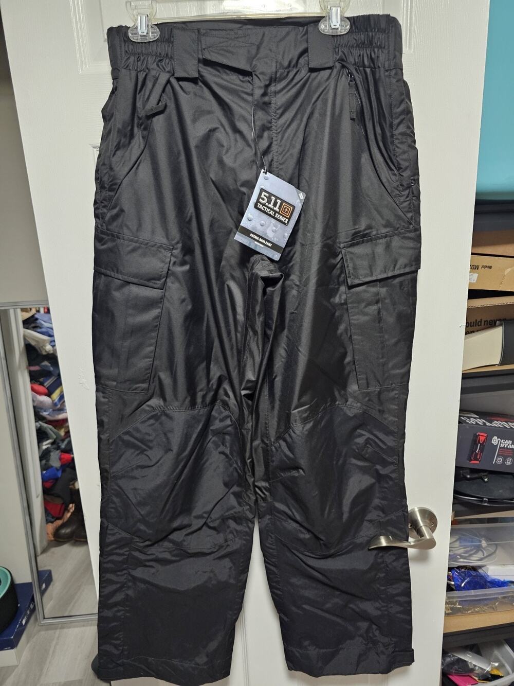 5.11 Tactical Mens L Pants Black Patrol Rain Pants NWT